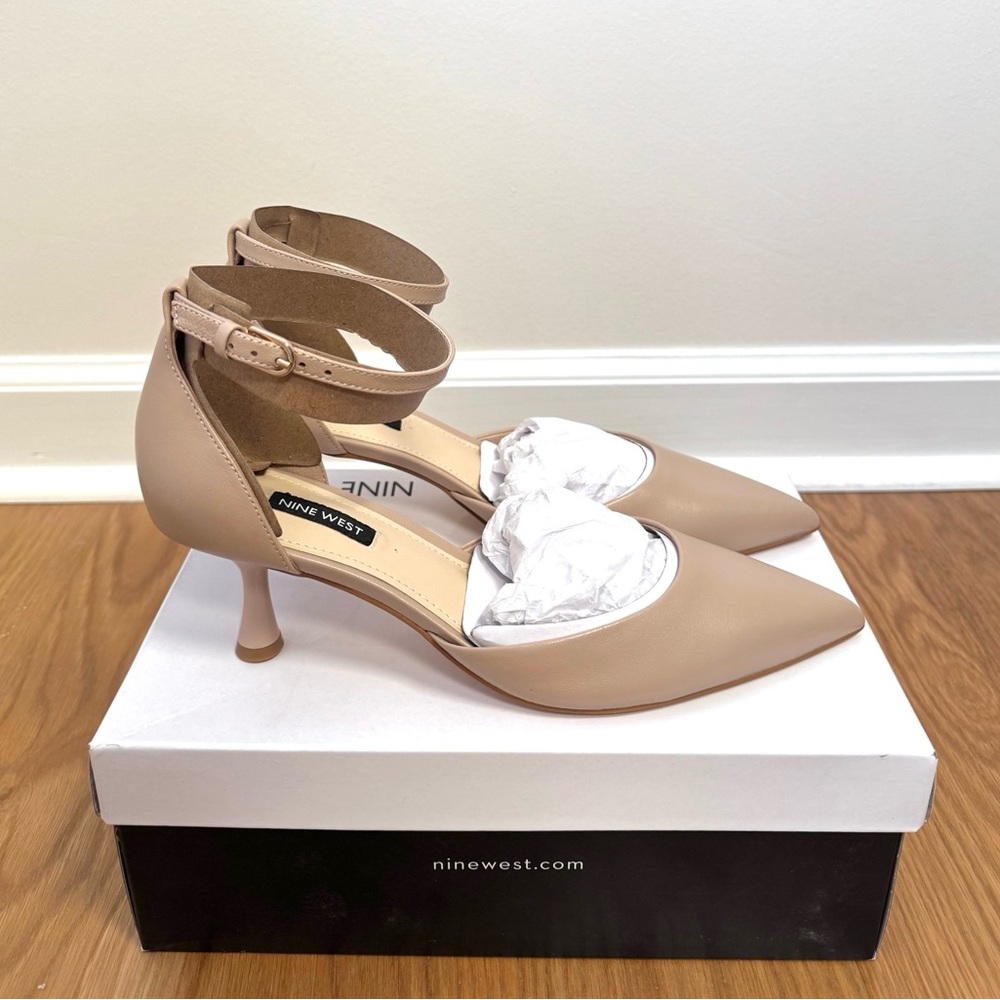NWT Nine West Racha Ankle Strap Nude Pump Heels - Women's 8